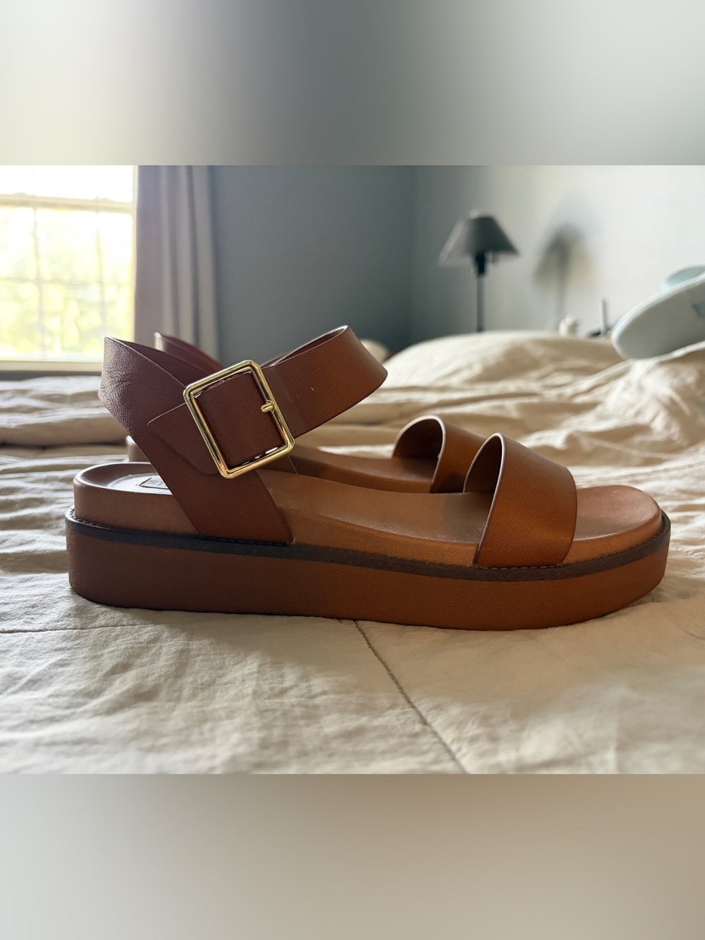 Steve Madden Rileey Sandal Tan Leather 7.5 - Picture 2 of 6